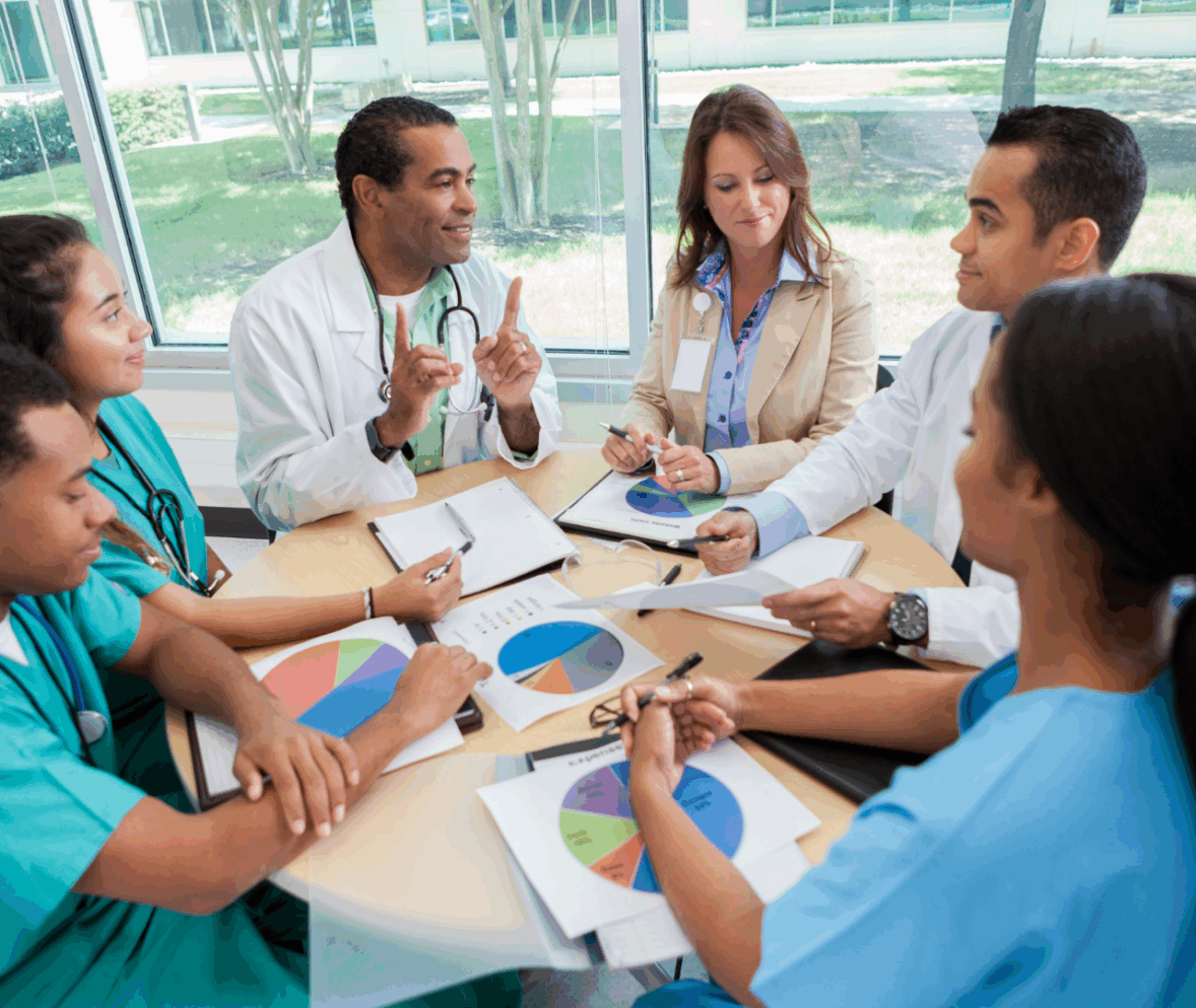 coronis health group of hospital medical billers having a meeting
