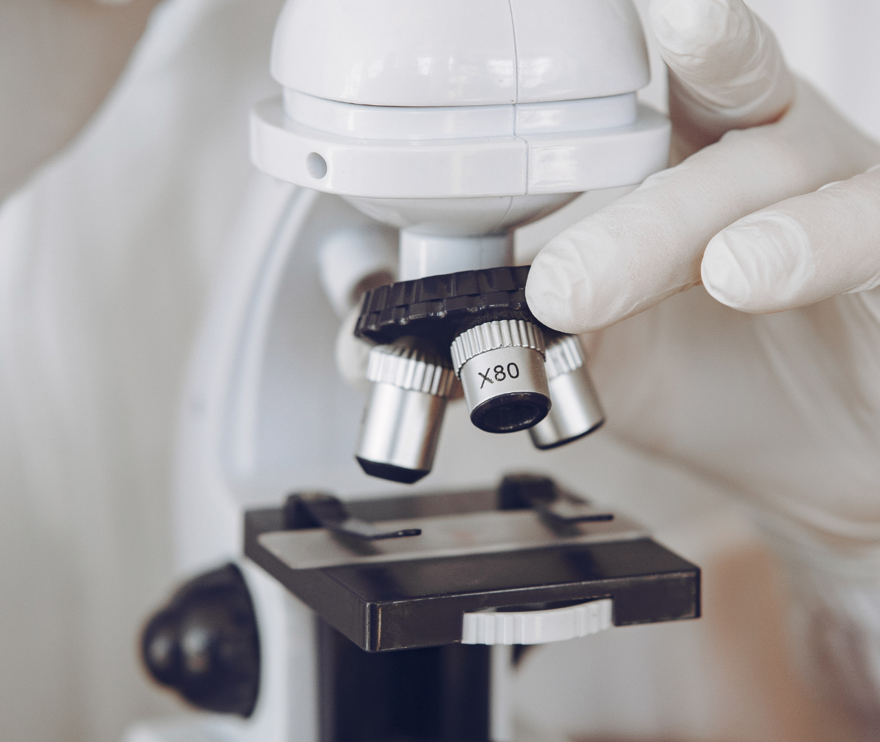 Coronis health microscope being used by a laboratory medical worker