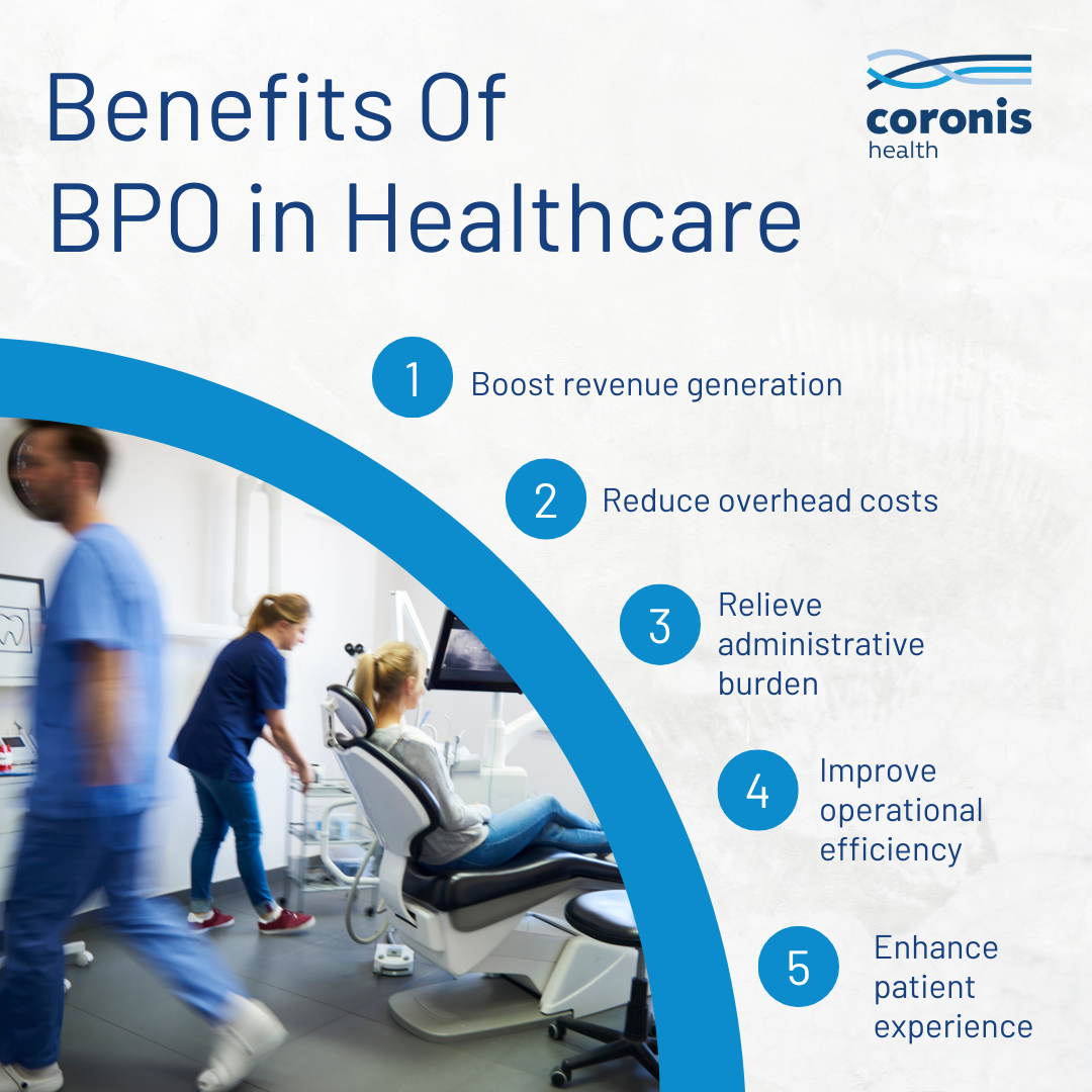coronis health infographic illustrating the benefits of BPO in healthcare